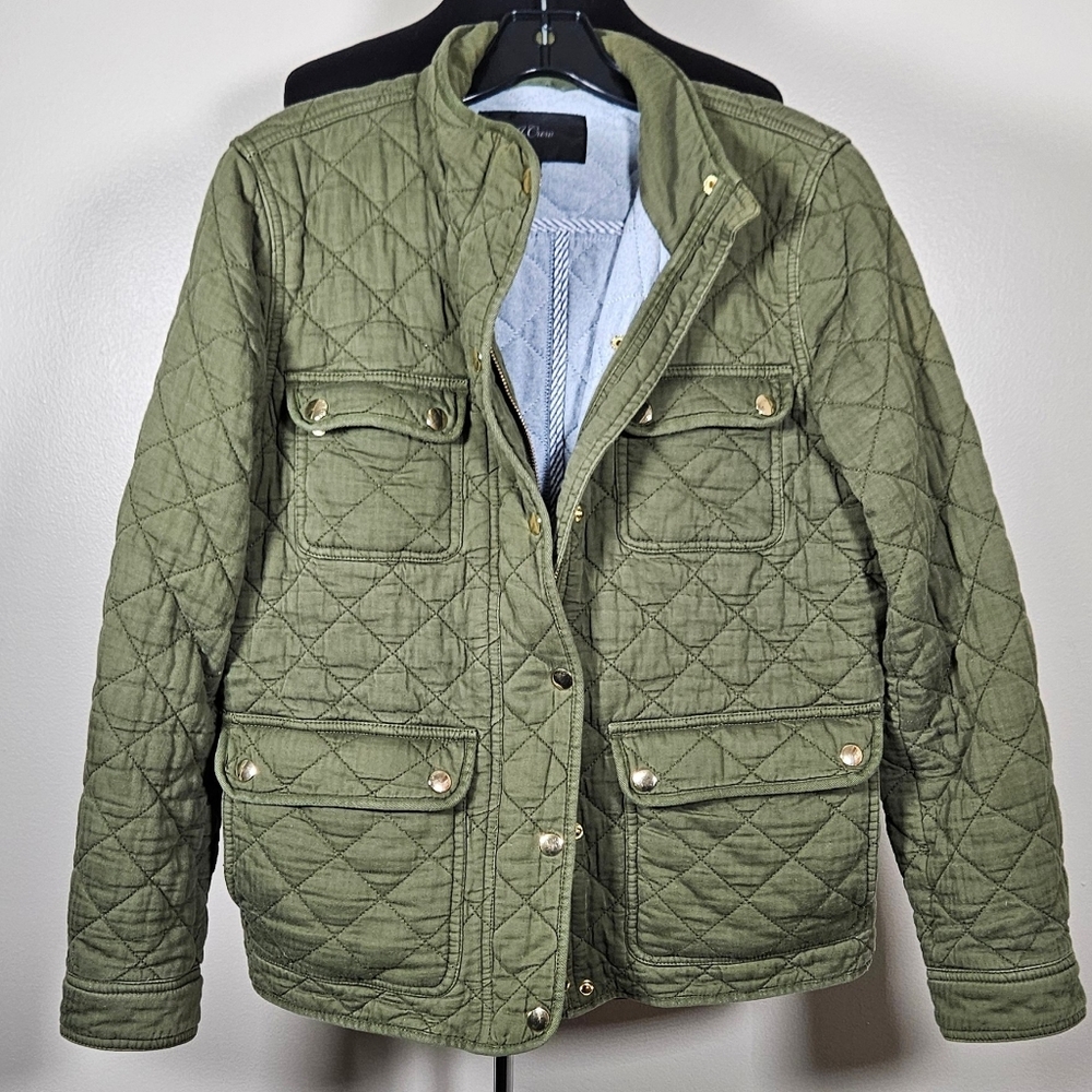 J. Crew Quilted Downtown Field Jacket M 💯 Cotton - Picture 10 of 12